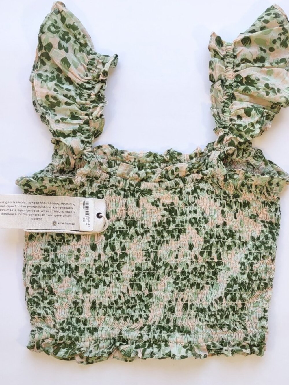 NWT Happy x Nature Floral Smocked Top Size X-Small  Ruffles Boho Indie - Picture 3 of 7
